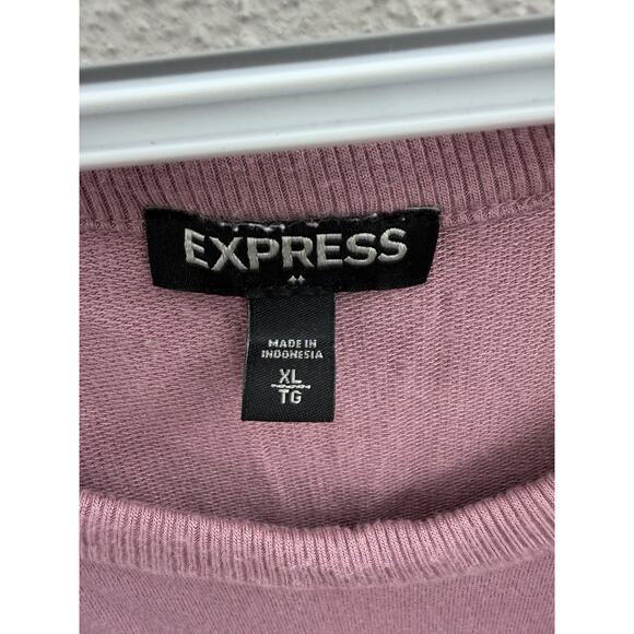 Express Womens Dress Size XL Purple Mauve Sweater Long Sleeve Open Shoulder - Picture 5 of 11
